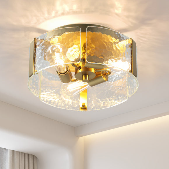LIBOZMKO Gold Semi Flush Mount Ceiling Light - 13