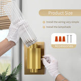 XIFEINIU Wall Sconces Set of Two - Gold Bathroom Sconces Wall Lighting with Clear Glass Wall Lighting Fixtures Mounted Lamps for Bedroom, Bathroom, Living Room, Hallway (Gold Clear)