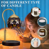 LIBOZMKO Tiffany Style Candle Warmer Lamp with Timer, Dimmable Stained Glass Candle Lamp Warmer, Birthday Gifts for Mom Women Friend Sister Glass Vintage Candle Lamps with 2 Bulbs for Home Deco