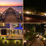 XIFEINIU Solar Post Cap Lights, 12pcs Outdoor Fence Post Lights for Patio, Deck, Pathway and Garden Decoration, LED Waterproof Warm White Post Lamp Fits 4x4 6x6 Wooden Posts