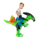 XIFEINIU Halloween Inflatable Dinosaur Costume for Kids, Dino Inflatable Costume with Pumpkins for Bogys Girls, Riding a Dinosaur Blow up Costume for Halloween Party Dress up