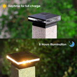 XIFEINIU Solar Post Cap Lights, 12pcs Outdoor Fence Post Lights for Patio, Deck, Pathway and Garden Decoration, LED Waterproof Warm White Post Lamp Fits 4x4 6x6 Wooden Posts