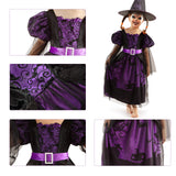 XIFEINIU Halloween Witch Costume Set Fancy Party Dress Outfit for Girls